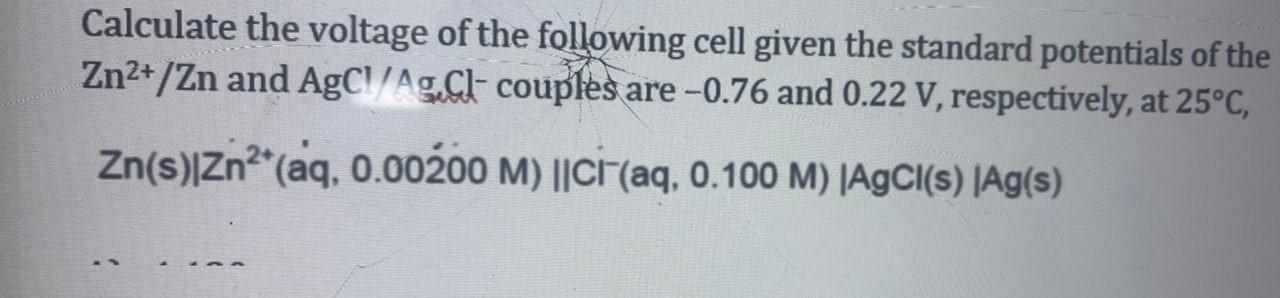Solved For the reaction, 2Cr2++Cl2( g)→2Cr3++2Cl′, Ecell ∘ | Chegg.com