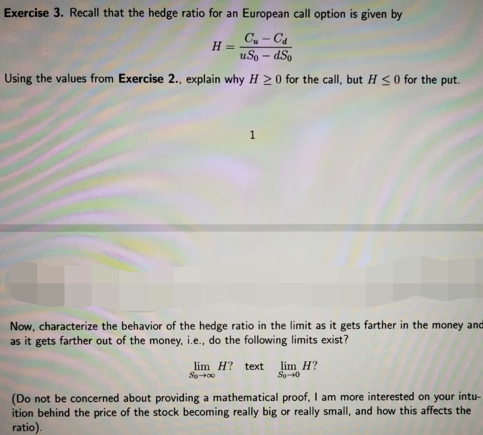 Solved Exercise 2. Consider a one step binomial model. The | Chegg.com