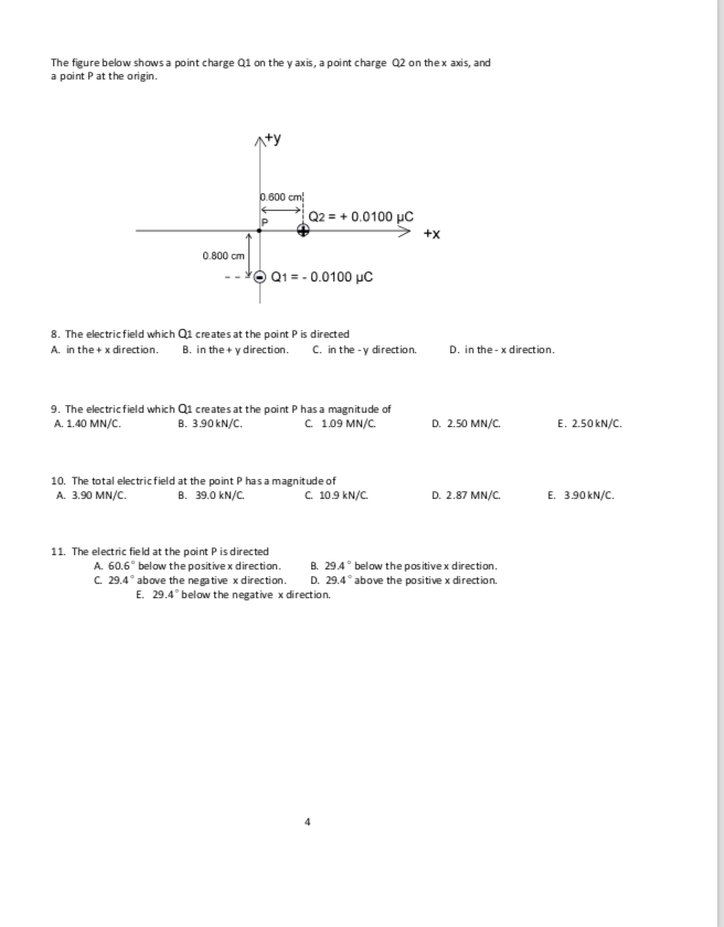The figure below shows a point charge Q1 on the y | Chegg.com