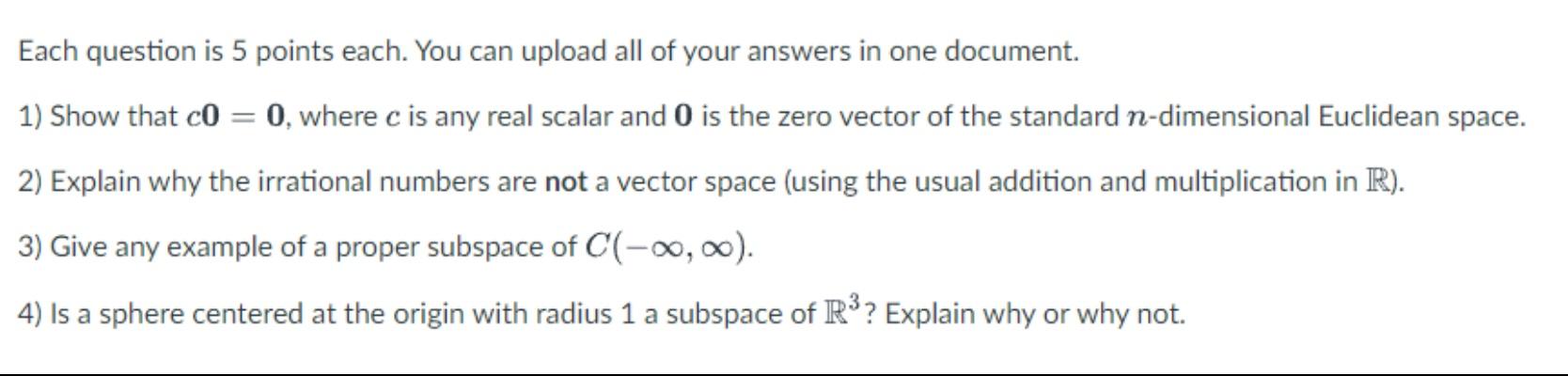 Solved Each question is 5 points each. You can upload all of | Chegg.com