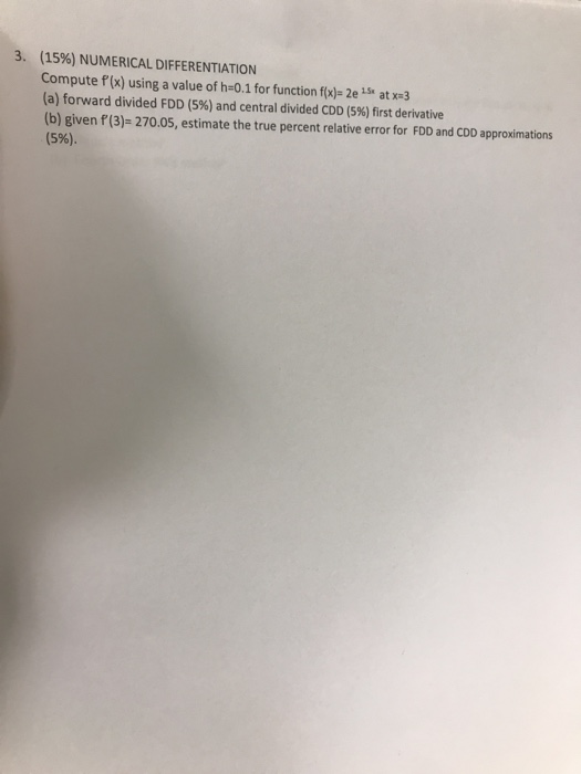 Solved 3, (1596) NUMERICAL DIFFERENTIATION Compute P(x) | Chegg.com