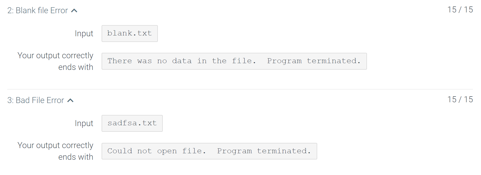 Solved Hi, I am getting an error for one of the tests for a | Chegg.com