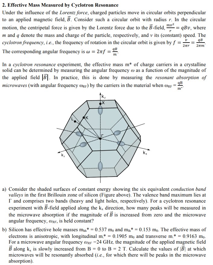 cyclotron resonance experiment effective mass