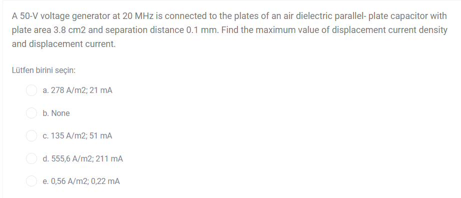 Solved A 50-V voltage generator at 20 MHz is connected to | Chegg.com