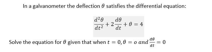 Solved In a galvanometer the deflection 0 satisfies the | Chegg.com