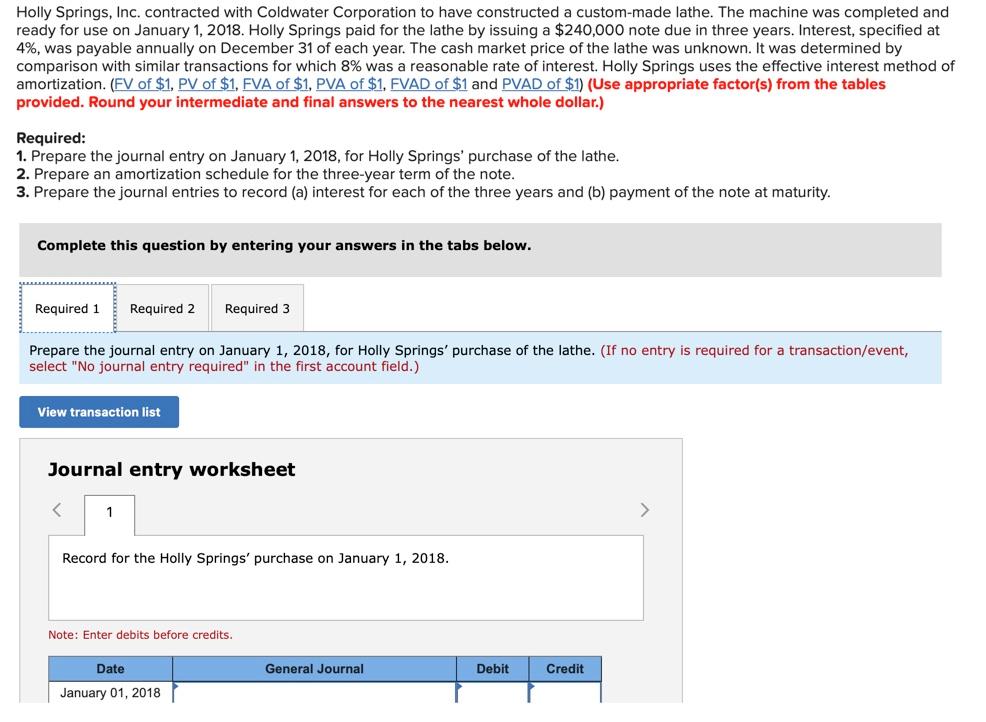 Solved Holly Springs, Inc. contracted with Coldwater