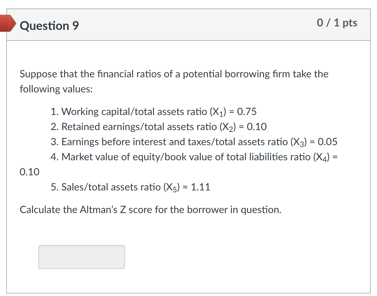 Solved Question 9 Suppose That The Financial Ratios Of A | Chegg.com