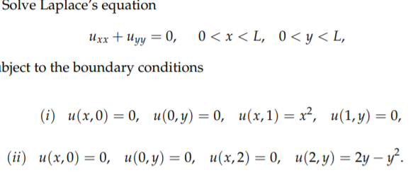 Solved Solve Laplace S Equation Uxx Uyy 0 0