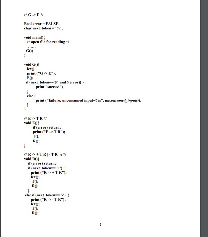 Solved Assignment #3 Parser Application To be done in groups | Chegg.com
