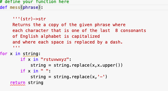 Solved Write a function called mess that takes a phrase | Chegg.com