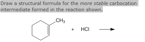 Solved Draw a structural formula for the more stable | Chegg.com