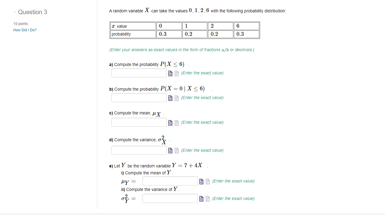 Solved Question 3 A random variable X can take the values | Chegg.com