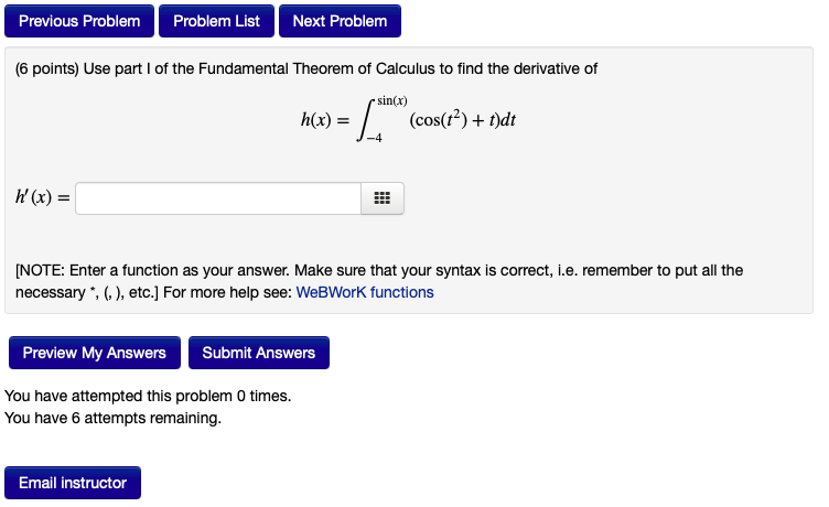 Solved Previous Problem Problem List Next Problem (6 points) | Chegg.com