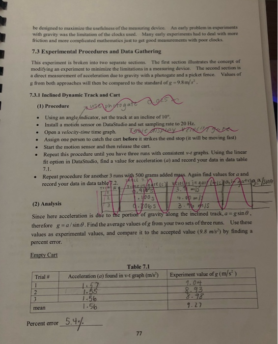 solved-experiment-7-acceleration-due-to-gravity-7-0-chegg