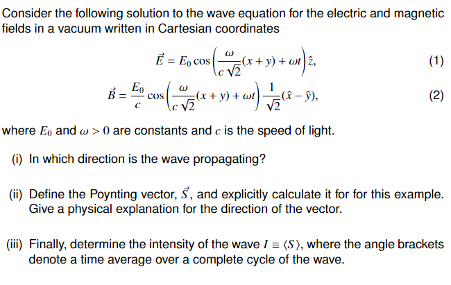 Solved Consider The Following Solution To The Wave Equation | Chegg.com