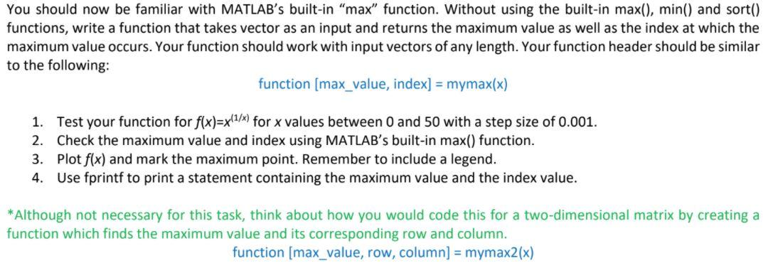 Solved You should now be familiar with MATLAB s built in Chegg