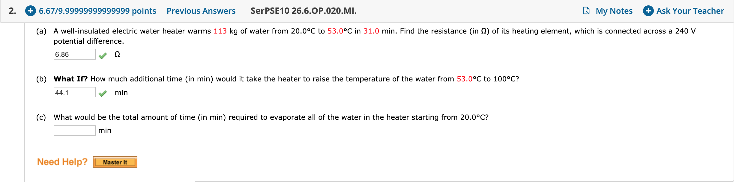 SOLVED: Well-insulated electric water heater warms 113 kg of water