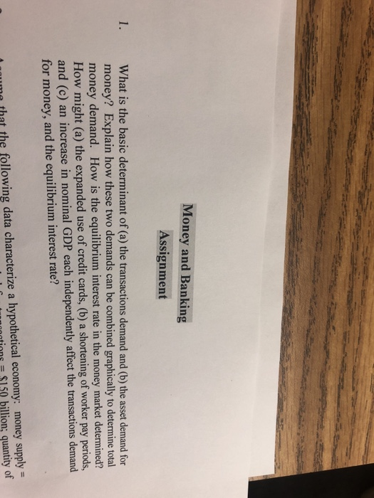 Solved Money and Banking Assignment 1. What is the basic