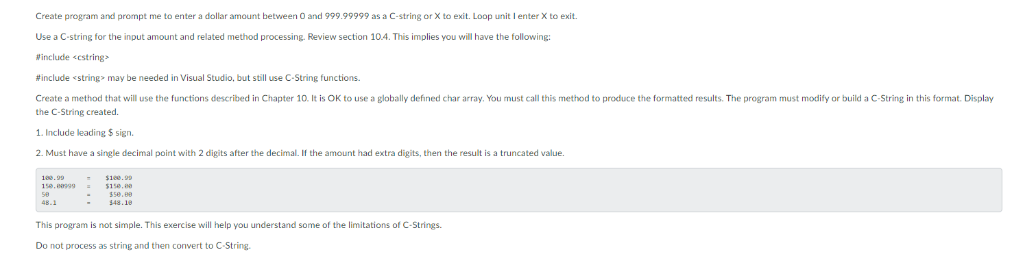 Solved Using Visual Studio 2019 C++ Complete Question is | Chegg.com
