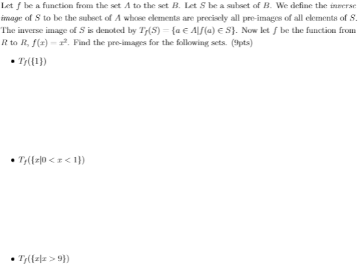 Solved Let f be a function from the set A to the set B. Let | Chegg.com