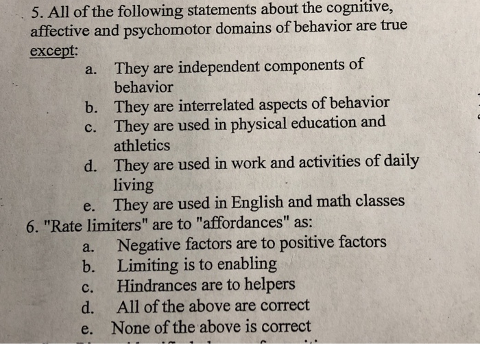 All Of These Statements Are True Except Which One Solved 5. All of the following statements about the | Chegg.com