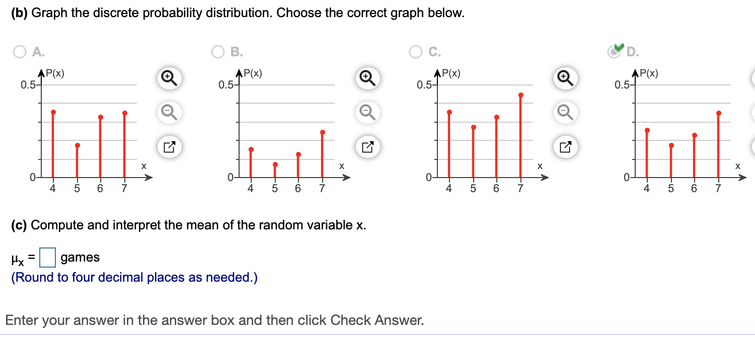 Solved (b) Graph the discrete probability distribution. | Chegg.com