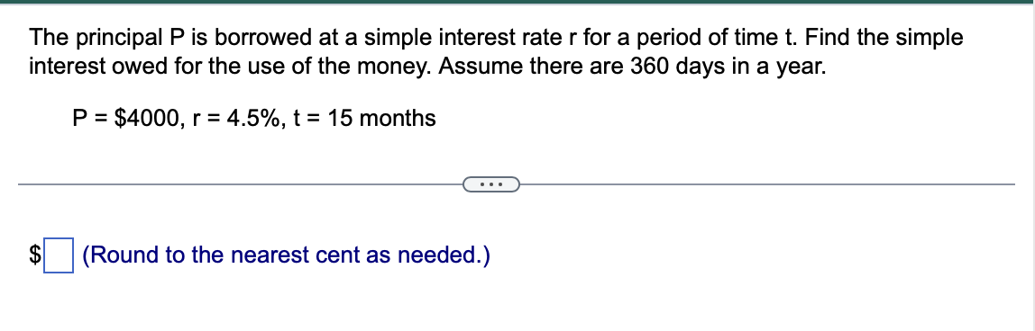 Solved The principal P is borrowed at a simple interest rate | Chegg.com
