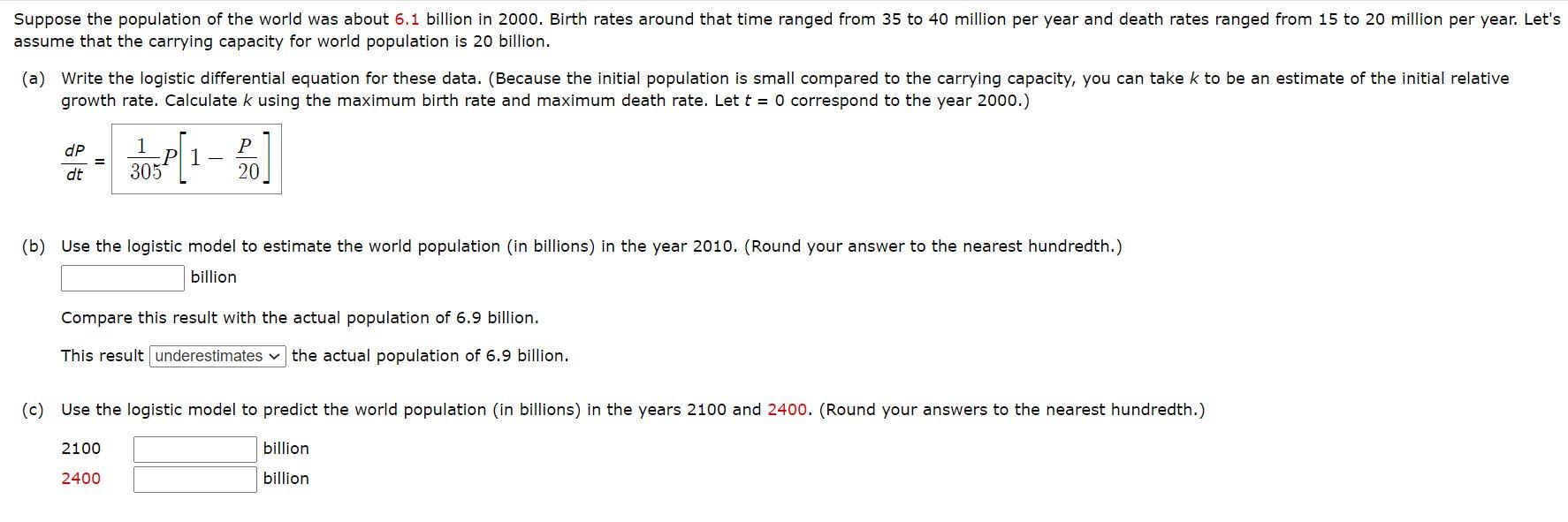 Solved Suppose the population of the world was about 6.1 | Chegg.com