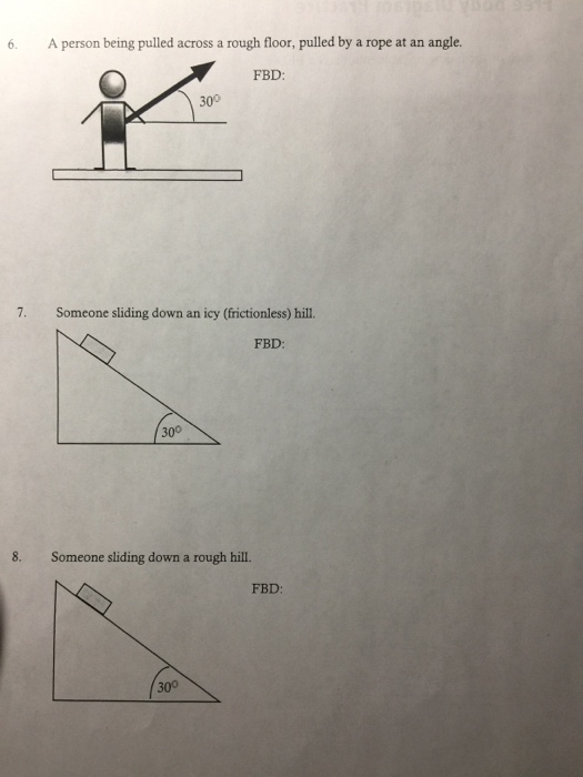 Solved Free body Diagram Practice For each of the following