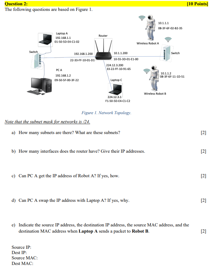 Solved [10 Points] Question 2: The following questions are | Chegg.com