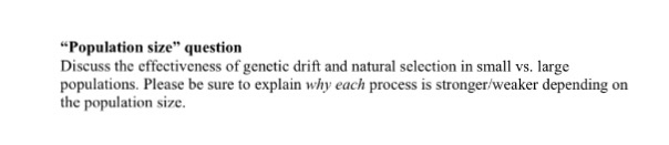 Solved: Discuss The Effectiveness Of Genetic Drift And Nat... | Chegg.com