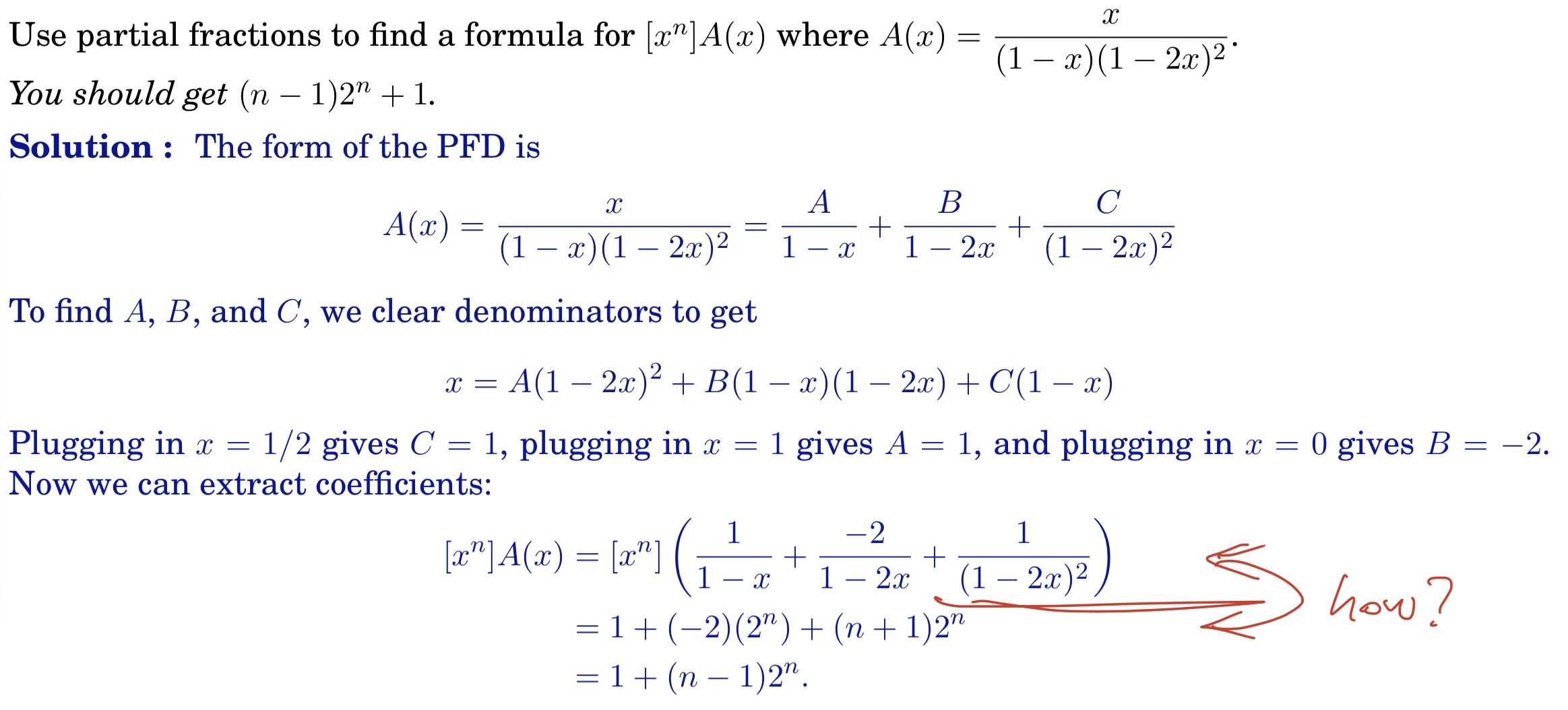 Solved Use Partial Fractions To Find A Formula For