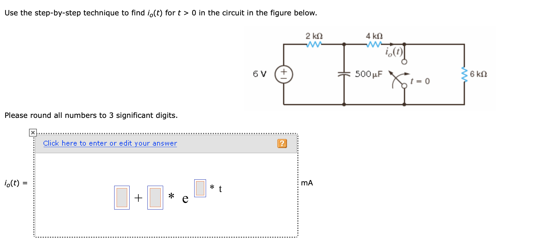 Solved Find vo(t) for t > 0 in the network in the | Chegg.com