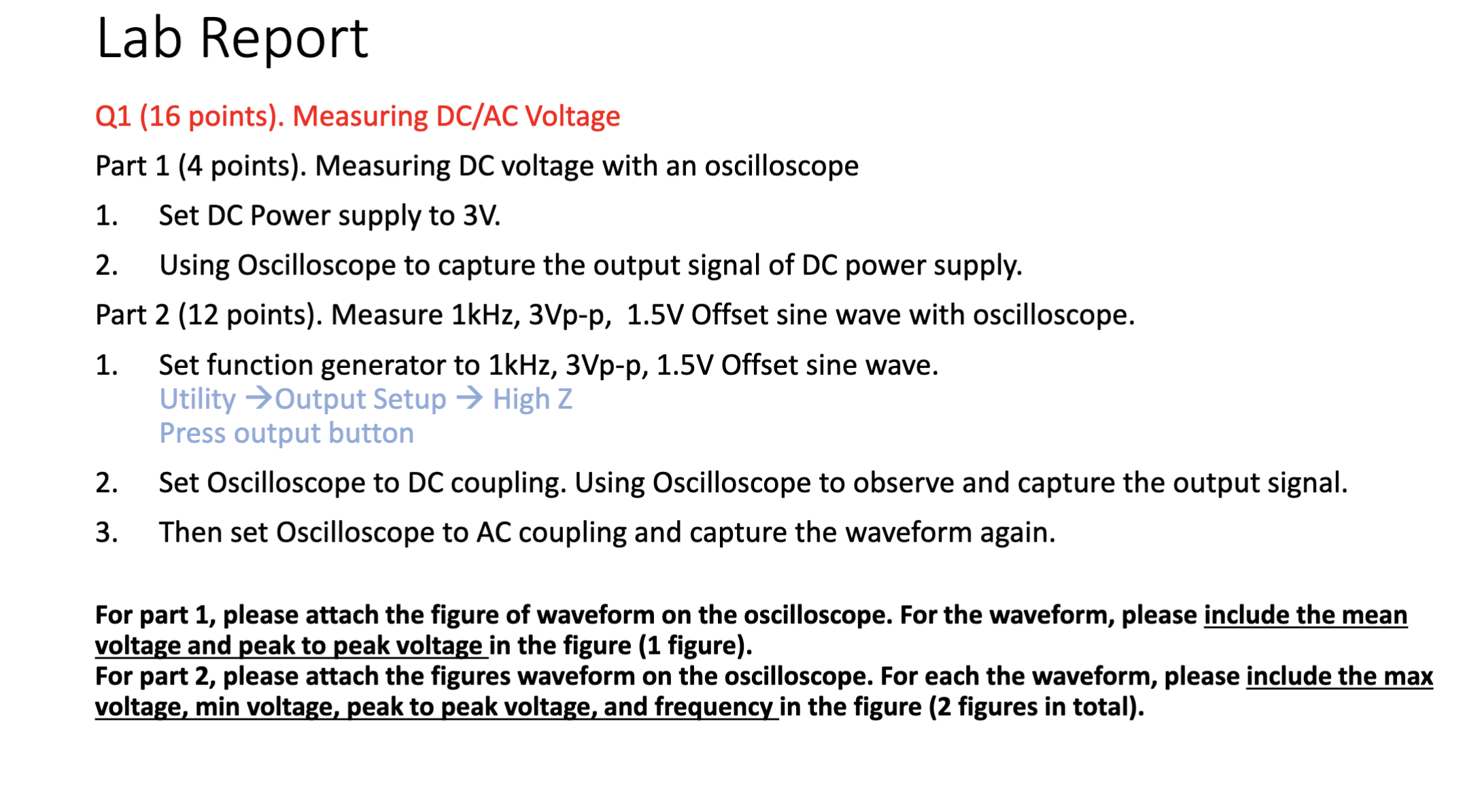 Solved Lab Report Q1 16 points . Measuring DC AC Voltage Chegg