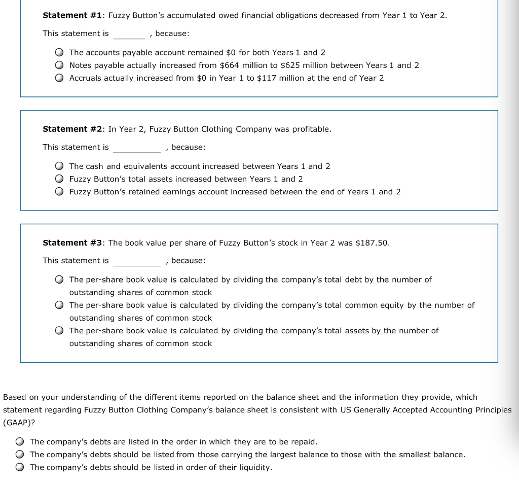 Solved The balance sheet provides a snapshot of the | Chegg.com