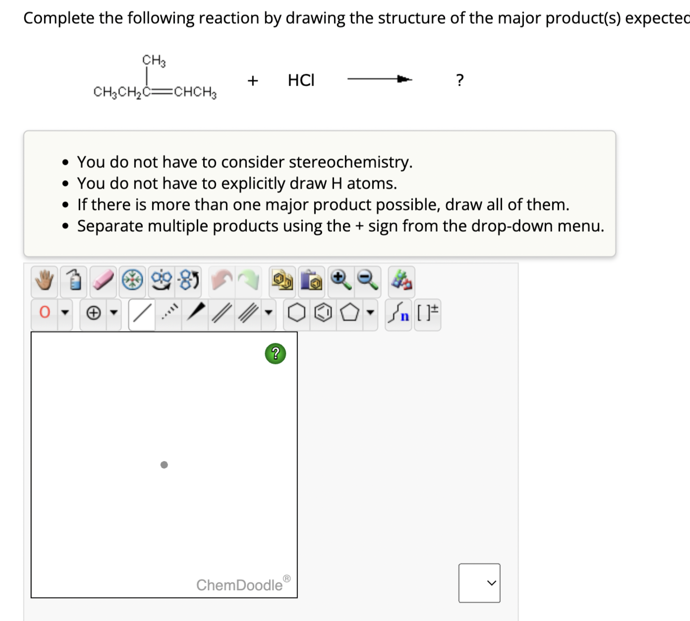 Solved Complete the following reaction by drawing the | Chegg.com