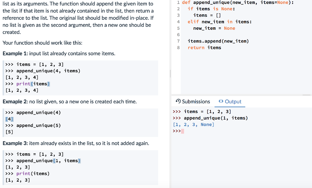 Solved list as its arguments. The function should append the | Chegg.com