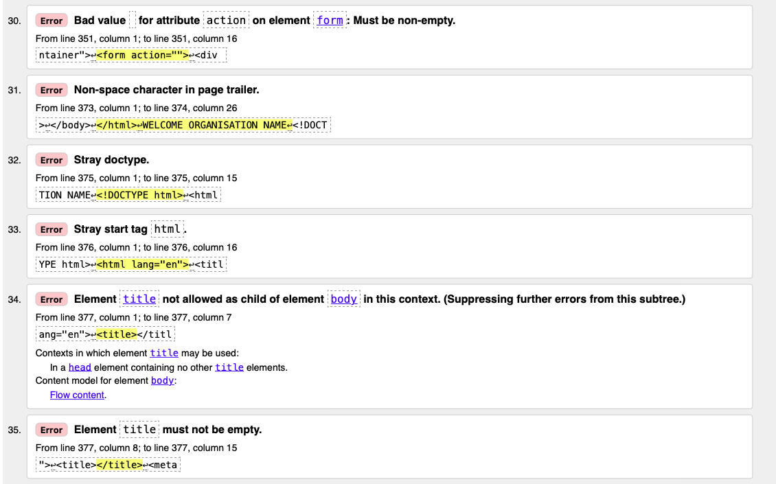 Solved * Fix all the validation errors.