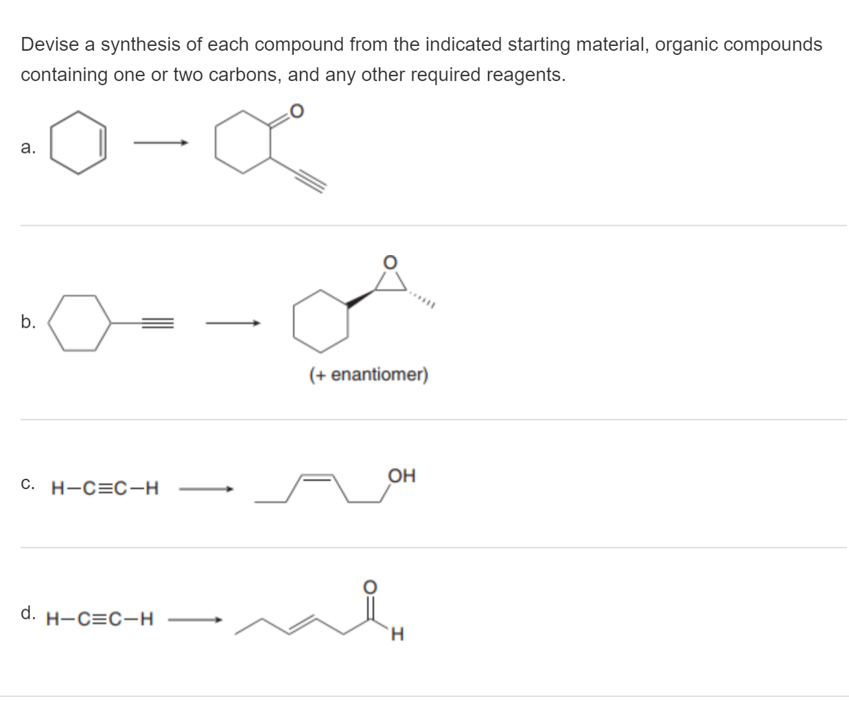 Solved Devise A Synthesis Of Each Compound From The | Chegg.com