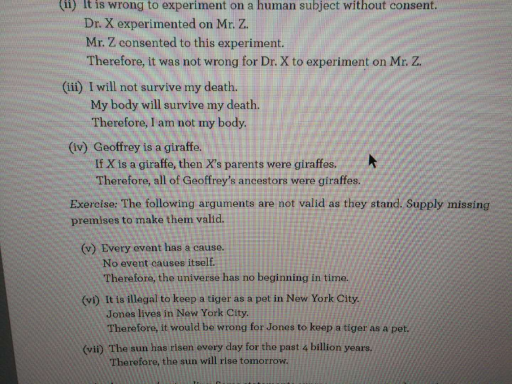 Exercise: Spot the valid argument(s); (i) If abortion | Chegg.com