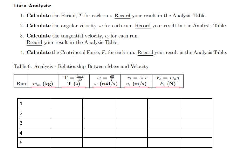 Solved Part B Relationship Between Radius and Velocity 1.