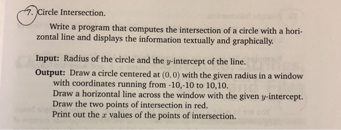 Solved ircle Intersection. Write a program that computes the | Chegg.com