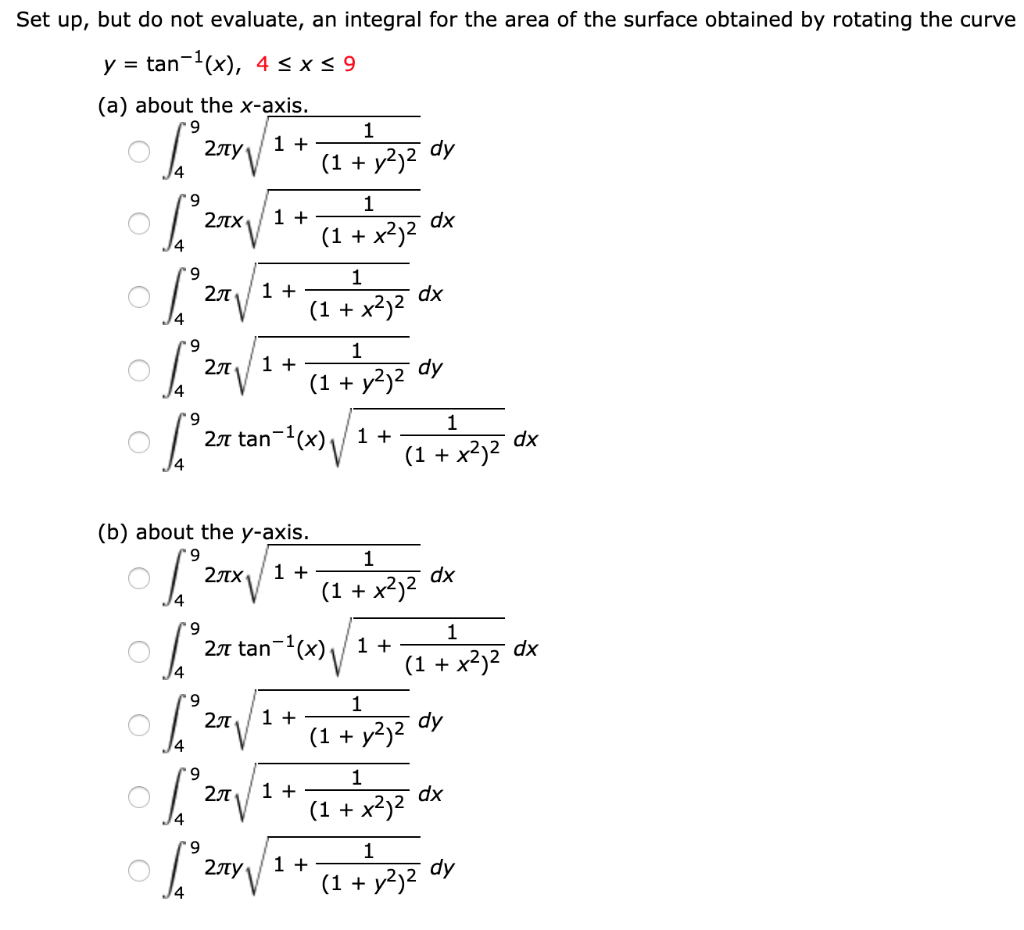 Set Up But Do Not Evaluate An Integral For The Area Chegg Com