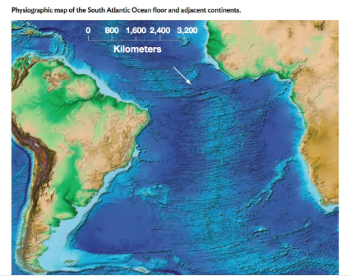 Solved Physiographic Map Of The South Atlantic Ocean Floo