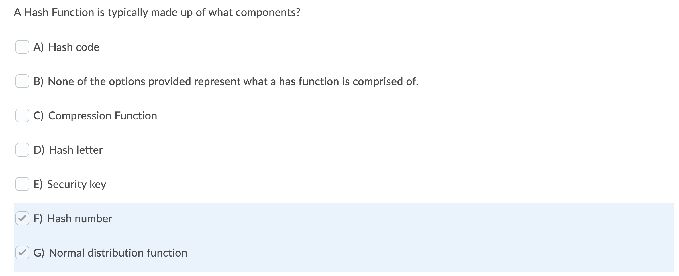 Solved A Hash Function is typically made up of what | Chegg.com