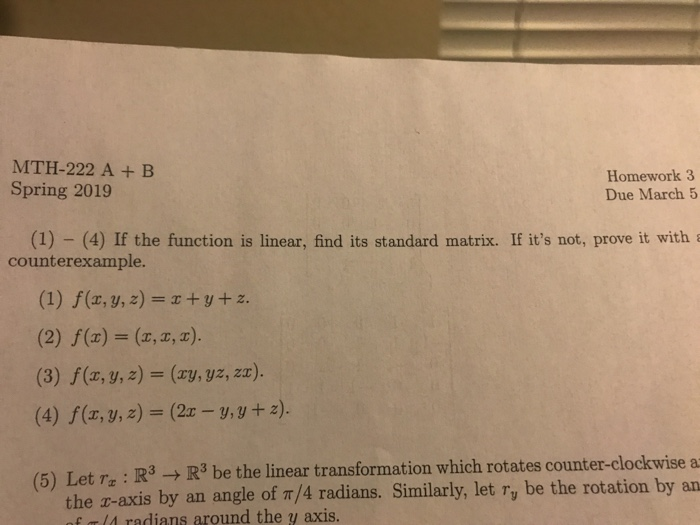 Mth 222 Math Class Solved MTH-222 A B Spring 2019 Homework3 Due March 5 (1) - | Chegg.com