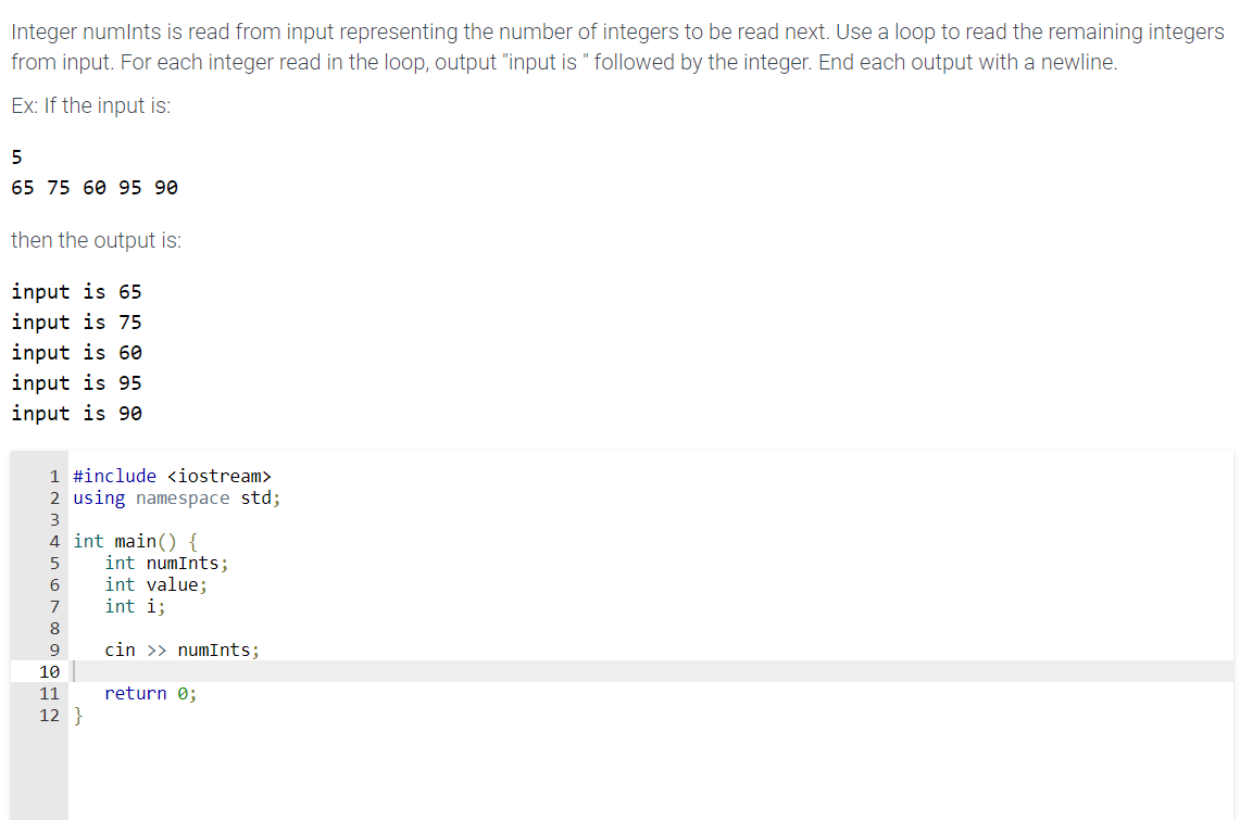 Solved Integer Numints Is Read From Input Representing The Chegg Com