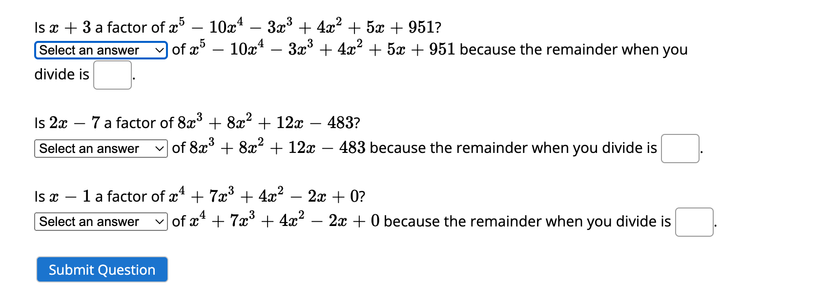 10 x 3 9x 4 )= x 5 3 answer