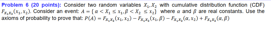 Solved Problem 6 (20 points): Consider two random variables | Chegg.com