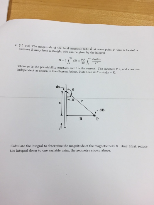 Solved The magnitude of the total magnetic field B at some | Chegg.com